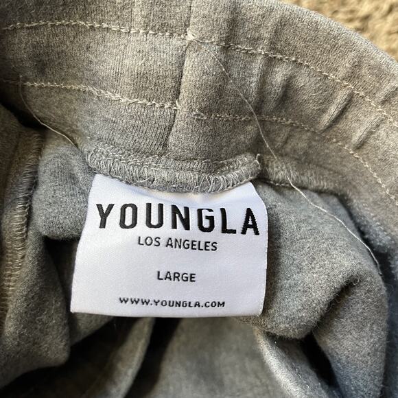 YoungLA Jogger Pants Mens L Gray Athletic Slim Fit Workout Sweatpants Pockets - Picture 5 of 7